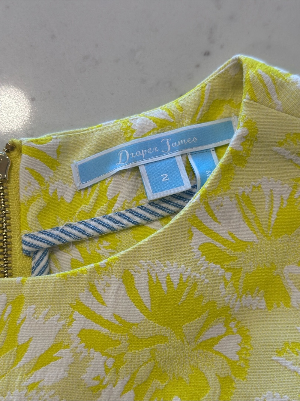 Draper James Yellow Floral Dress Size 2 Cocktail Formal Office Colorful Summer - Picture 5 of 7